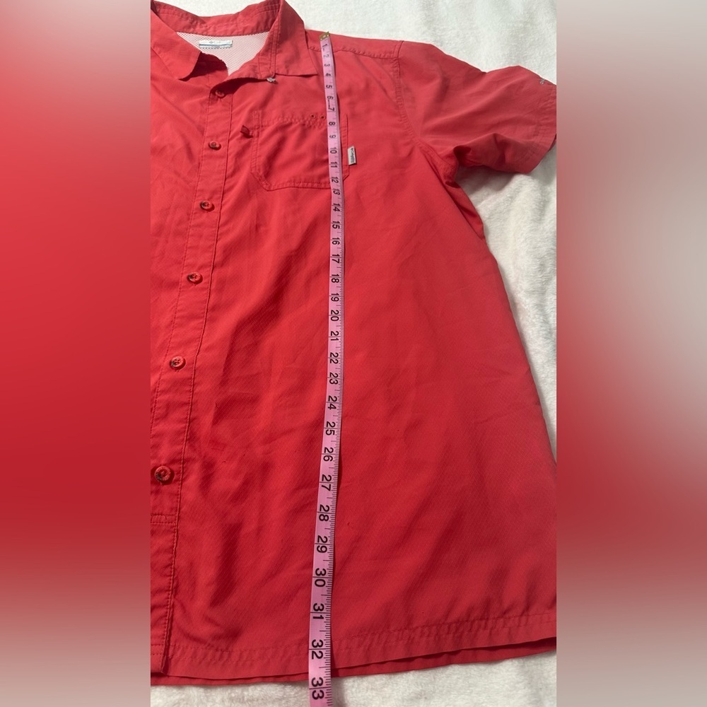 Columbia Red Casual Button Down Shirt Short Sleeves - Picture 9 of 15